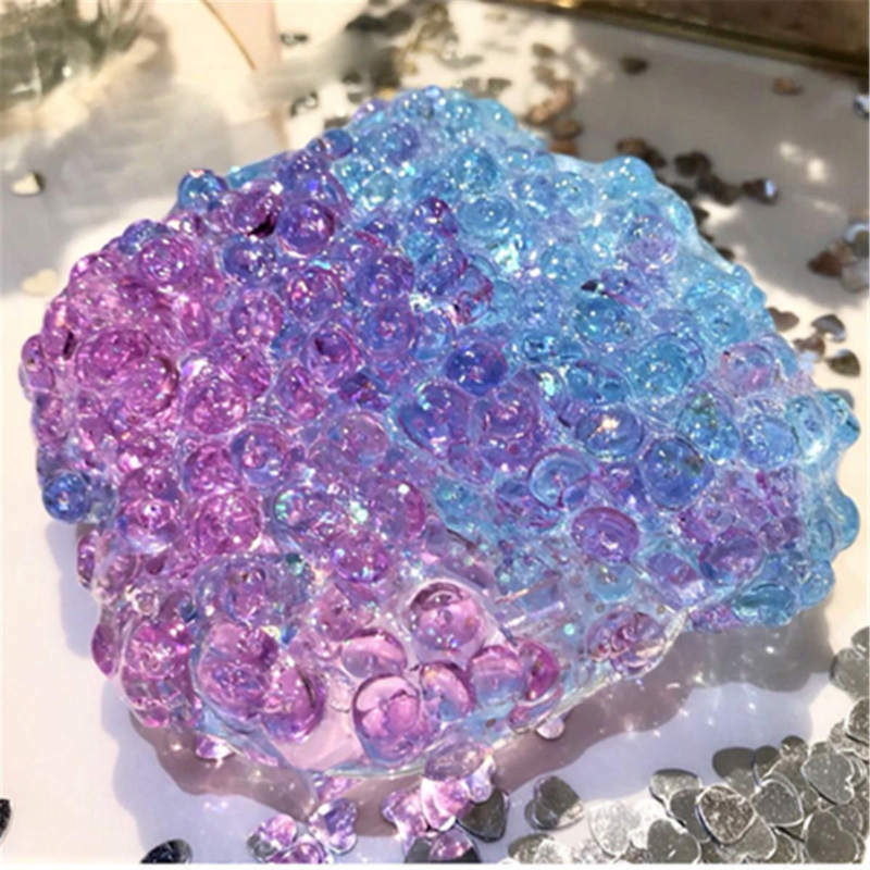 Fluffy Fishbowl Beads Slime Crunchy Squeezed Mixed Crystal Mud Toys Kids