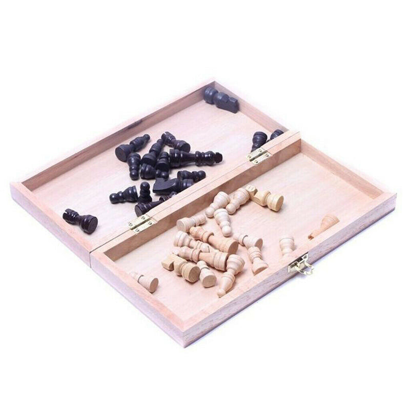 34x34cm Classic Wooden Chess Set Foldable International Chess Game Board Set