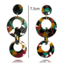 Acrylic Circular Earrings Long Drop Dangle Earrings Pendant Earrings Jewel ^