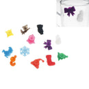 12X Christmas Decor Silicone Suction Cup Wine Glass Recognizer Label Marker ne3C