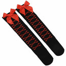 Sexy Womens Top Bow Bowknot Socks Over Knee Thigh High long Lace Stockings  V5F4