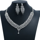 Wedding Jewelry Rhinestone Tassel Bridal Jewelry Set Water Wave Chain Neckl