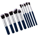 10Pcs Women Fashion Blue Makeup Blush Brush Powder Cosmetic Foundation Brush