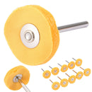 10 x 25mm Round Polishing Buffing Cloth Wheel Brush Rotary Pad Tool 3mm Shank