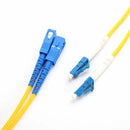 9/125 2Pcs LC-SC Duplex Fiber Optic Cable Patch Cord Jumper  Singlemode 3 Meters