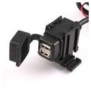 Waterproof Dual USB Charger Motorcycle Cell-Phone Charging Port 12V to 5V/2