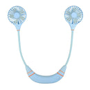 Portable Rechargeable Fan Air Cooler Mini Neckband Lazy USB Dual Sports Fan