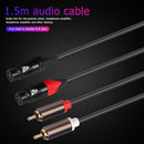 2RCA Male Plug to Dual XLR 3Pin Female Audio Cable Amplifier Mixing Plug Wire