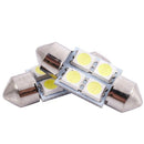 DC 12V 30mm 4 5050 SMD Car Interior Dome Festoon LED Light White 2 Pcs