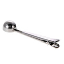 Stainless Steel Ground Coffee Measuring Spoon Scoop With Bag Sealing Clip A