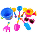 9x Sand Toys Bucket Shovel Rake Watering Can Sunglasses Tools Beach Toys