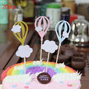20x White Cloud Hot Air Balloon Cake Cuxake Toppers Party Food Fruit Picks S Hn