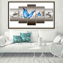 Blue Butterfly 5D DIY Full Drill Diamond Painting Needlework Kit Home Decor