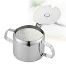 Stainless Steel Sugar Bowl Condiment Pots Seasoning Dispenser Container 10oz