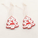 10pcs Wood DIY Craft Christmas Tree Ornaments New Year Home Decor (Tree-2) A