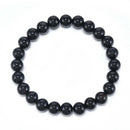 100% Natural Black Onyx Bead Real Stone Mens Stretch Elastic Bracelet 8mm Hot