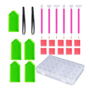 24Pcs Diamond Painting Tools Kits Stitch Accessories Pen Tweezers Glue Tray