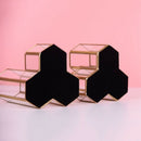 Glass Copper Hexagon Composite Pen Holder Makeup Brush Glass Box Multifunct Y2Y8
