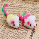 2x Small Soft Plush False Mouse Cat Pet Toys Colorful Feather Pet Playing Toys D