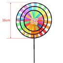 36cm Colorful Rainbow Triple Wheel Wind Spinner Windmill Garden Yard Decor To 3C