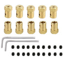 10Pcs/Set 7mm Bore Flexible Coupling Connector Hex Coupler for Car Wheels T
