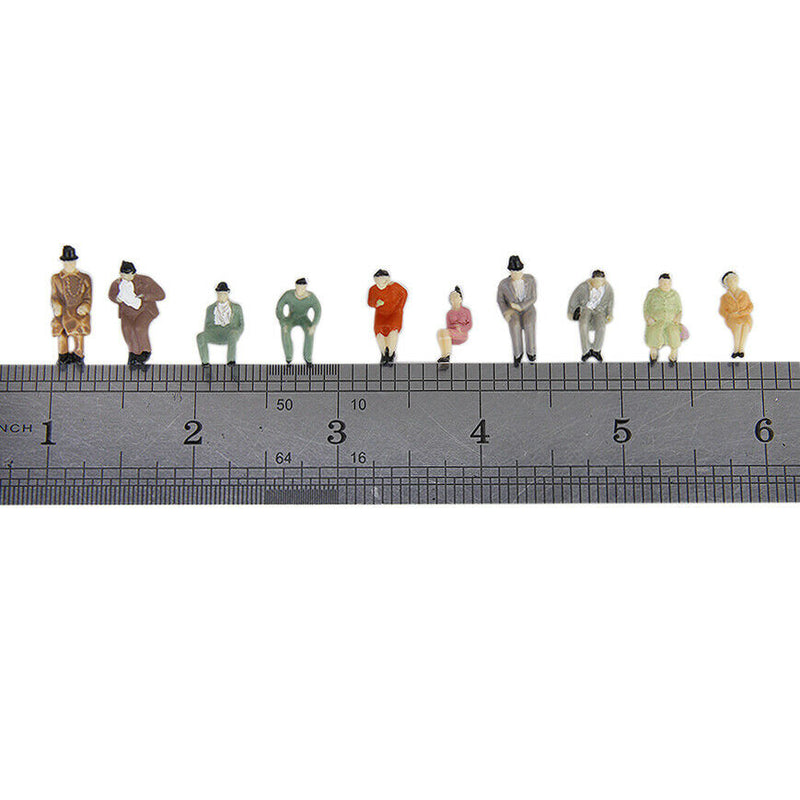 24 Pack of HO Scale 1:87 Seated People Figures Passengers Fine Color Painted