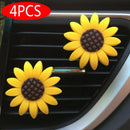 4 Pcs Car Sunflower Accessories Car Air Freshener Sunflower Air Vent Clips