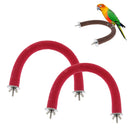 Set Of 2 Parrot Bird Natural Wood Stand Perch U