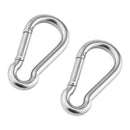 2PCS M5*50mm Multifunctional 304 Stainless Steel SNAP HOOK Carabiner Clips