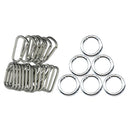 26pcs Aluminum Carabiner D-Ring Keychain Clip Round Snap Buckle Hook Keyring