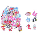 50PCs Wooden Buttons Colorful Mixed Fish Scrapbook Sewing Accessories DIY Cra3C