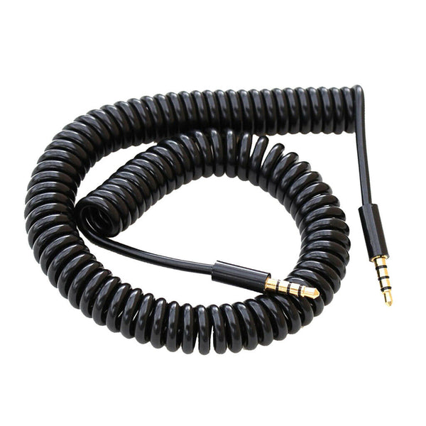 3.5mm Male to Male M/M Audio Stereo Aux Spring Cable Converter
