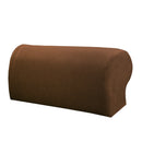 2Pcs Brown Elastic Sofa Armrest Covers Armchair Slipcovers &100Pcs Pins
