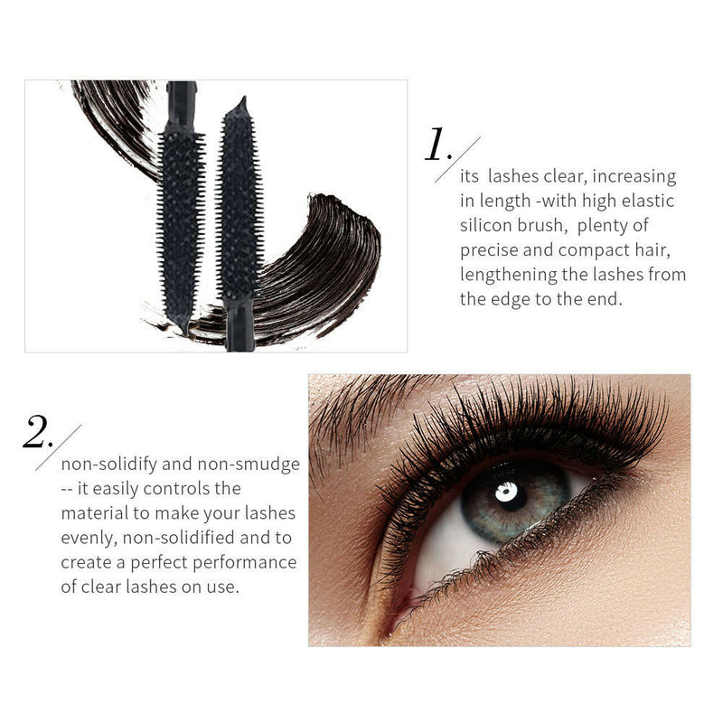 1 Set Waterproof 3.2ml Proof Curl Eyelash Mascara + Black and Brown Eyeliner Pen