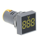 AC12-500V Voltmeter 22 MM Square Panel Digital LED Voltage Meter Indicate Light