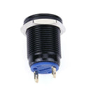 12mm Waterproof Flat Latching Push Button Black Momentary Power Switch Round Top
