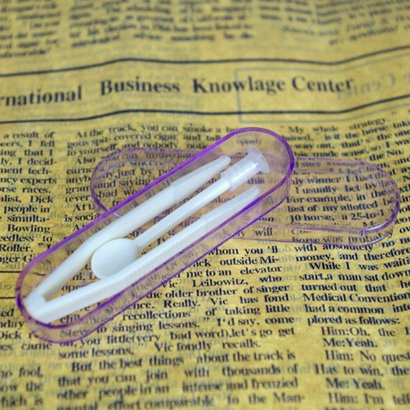 2 Pcs Eyes Care Contact Lenses Plastic Tweezers Insert Remover Random Color B8L5