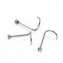 10 Pcs Stainless Clear Crystal Twist Nose Ring Stud Bar Piercing Good Quality