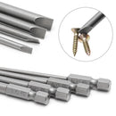 4Pcs 100mm 3mm-6mm 1/4" Hex Shank Slotted Screwdriver Bit S2 Magnetic Flat Head