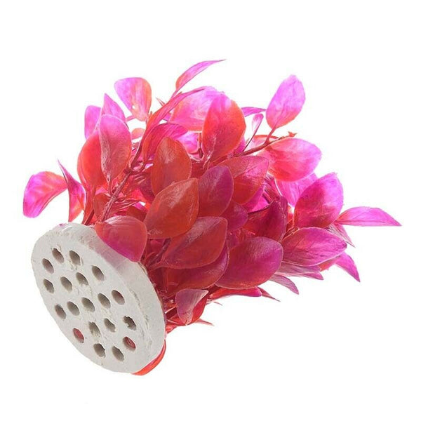 Plastic Aquarium Red Purple Plants Fish Tank Decoration C6W7