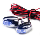 2x Universal Windshield Washer Wiper Jet Water Spray Nozzle Spout LED Light Blue
