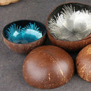 6Pcs/Set Natural Coconut Shell Key Candy Dish Table Key Storage Section Coc