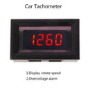 Car Motorcycle Digital Tachometer Tacho Gauge with Battery Overvoltage Alarm New