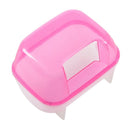 Pink White Small Hamsters Bathing Sand Cage Pet Bathroom 10 x 7 x 7cm R4T9
