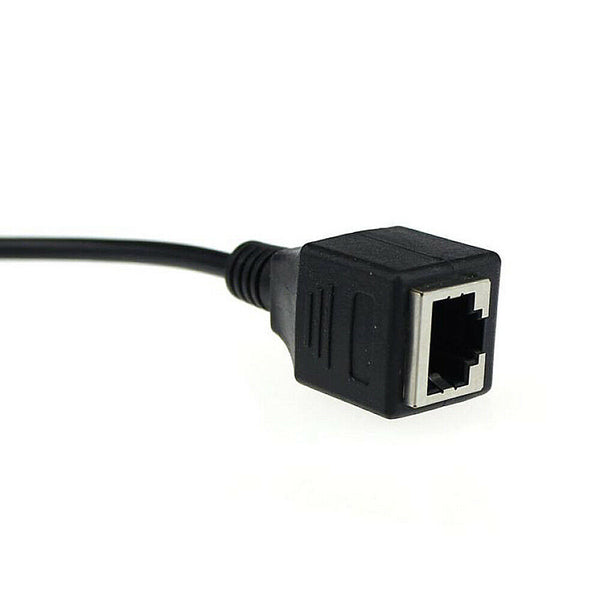 3.5mm Audio Male to RJ45 Socket Ethernet Adapter Short Cable CAT5 CAT6 Extender
