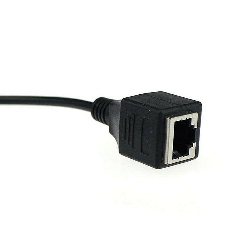 3.5mm Audio Male to RJ45 Socket Ethernet Adapter Short Cable CAT5 CAT6 Extender