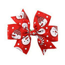 6Pcs Girl Christmas Holiday Gift Snowflake Ribbon Hair Bows Clip Girl Hairpin MO