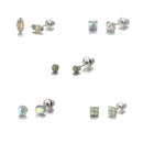 20 Pairs Assorted Cute Crystal Ear Stud Earrings Simple Cross Animal Stars