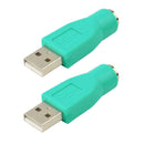 2x USB Male to PS2 Female Adapter Connector for PS2 Computer Keyboard Mouse