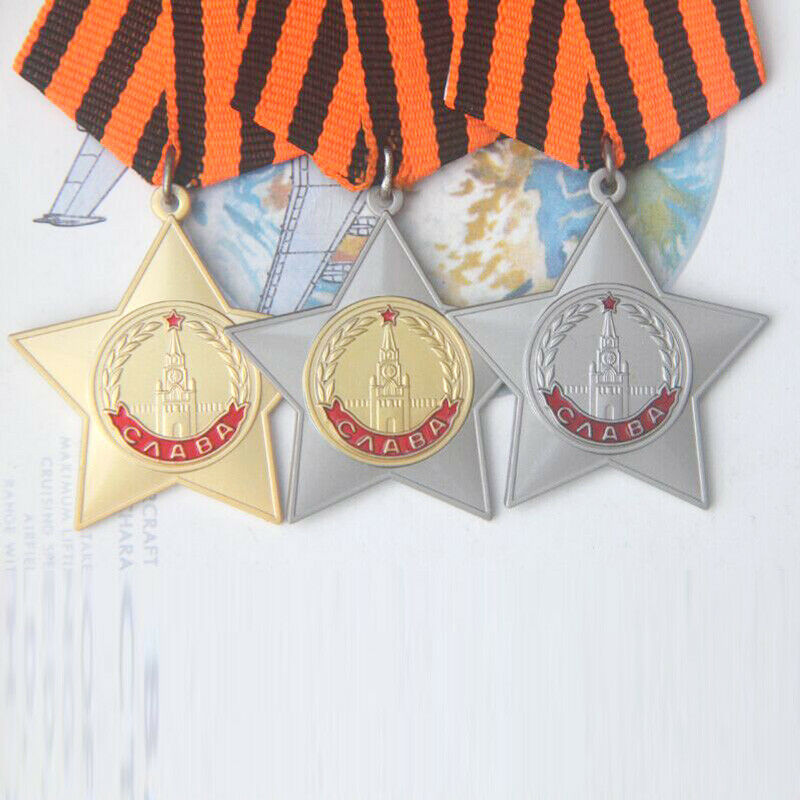 1 2 3 CLASS GLORIOUS MEDAL FULL SET GROUP ORDERS OF MILITARY GLORY RUSSIA WW2